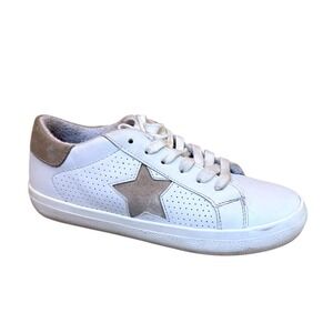 Steve Madden NY90 Starling White Leather Star Sneakers Women's Size 7.5M